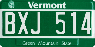 VT license plate BXJ514