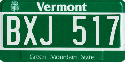 VT license plate BXJ517