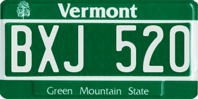 VT license plate BXJ520