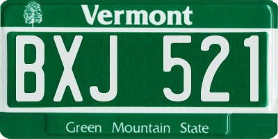 VT license plate BXJ521
