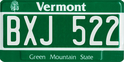 VT license plate BXJ522