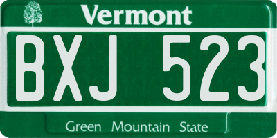 VT license plate BXJ523