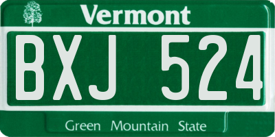 VT license plate BXJ524