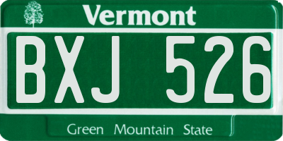VT license plate BXJ526