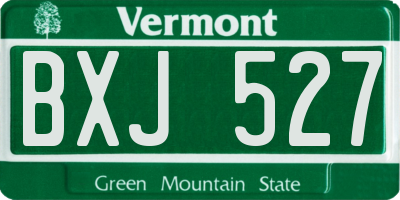 VT license plate BXJ527
