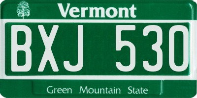VT license plate BXJ530