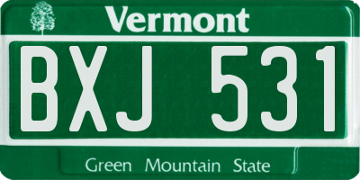 VT license plate BXJ531