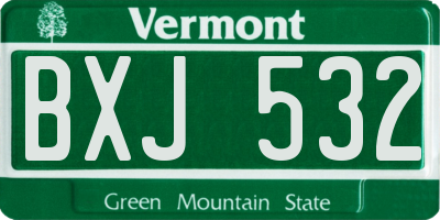 VT license plate BXJ532