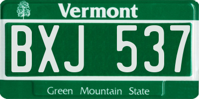VT license plate BXJ537