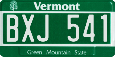 VT license plate BXJ541