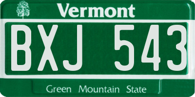 VT license plate BXJ543