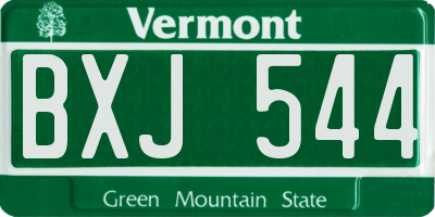 VT license plate BXJ544