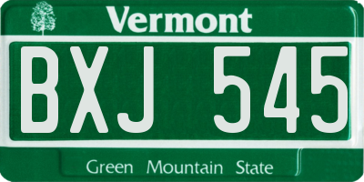 VT license plate BXJ545