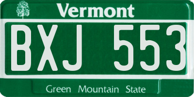 VT license plate BXJ553