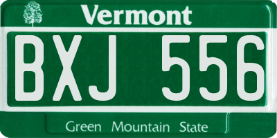 VT license plate BXJ556