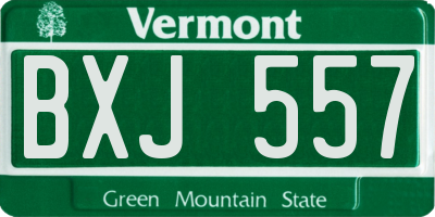 VT license plate BXJ557