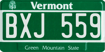 VT license plate BXJ559