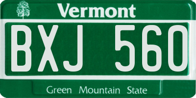 VT license plate BXJ560