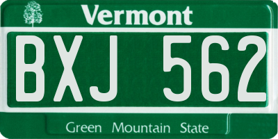VT license plate BXJ562