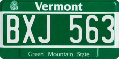 VT license plate BXJ563
