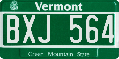 VT license plate BXJ564