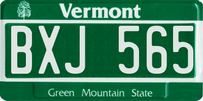 VT license plate BXJ565