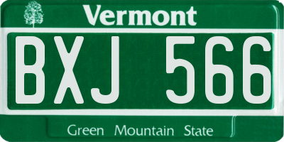 VT license plate BXJ566