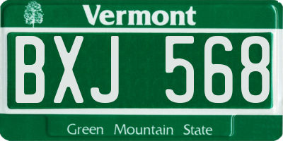VT license plate BXJ568