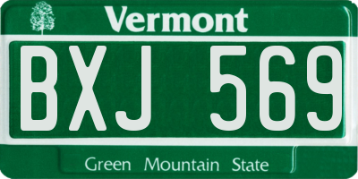 VT license plate BXJ569