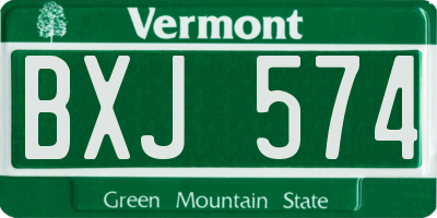 VT license plate BXJ574