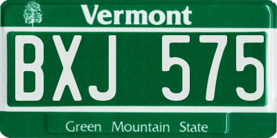 VT license plate BXJ575