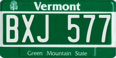 VT license plate BXJ577