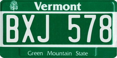 VT license plate BXJ578