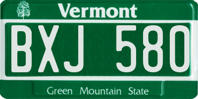 VT license plate BXJ580