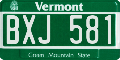 VT license plate BXJ581