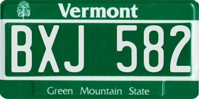 VT license plate BXJ582