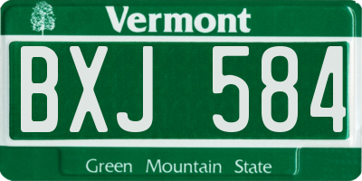 VT license plate BXJ584