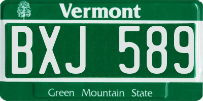 VT license plate BXJ589
