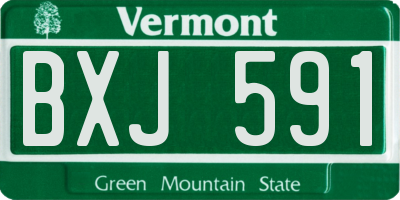 VT license plate BXJ591
