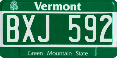 VT license plate BXJ592