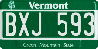 VT license plate BXJ593