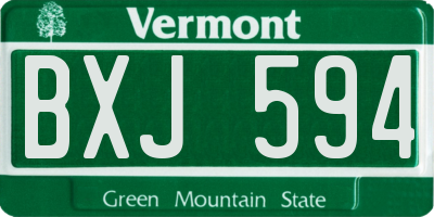 VT license plate BXJ594