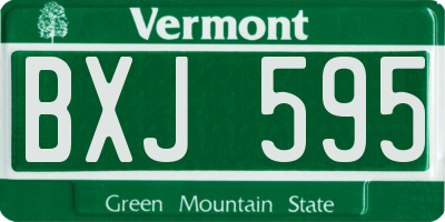 VT license plate BXJ595