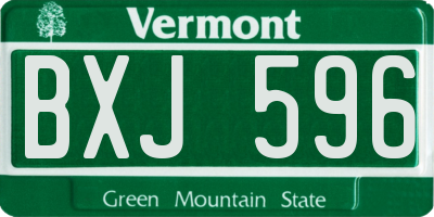 VT license plate BXJ596