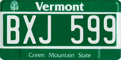 VT license plate BXJ599