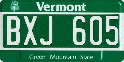 VT license plate BXJ605
