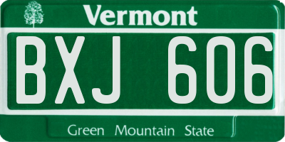 VT license plate BXJ606