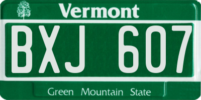 VT license plate BXJ607