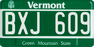 VT license plate BXJ609