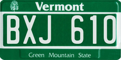 VT license plate BXJ610